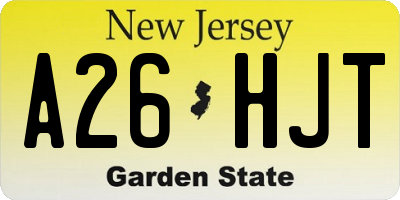 NJ license plate A26HJT