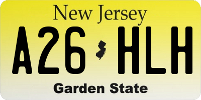 NJ license plate A26HLH