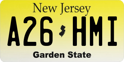 NJ license plate A26HMI