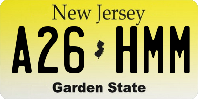 NJ license plate A26HMM