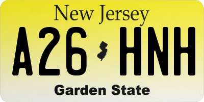 NJ license plate A26HNH