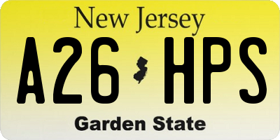 NJ license plate A26HPS