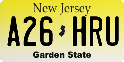 NJ license plate A26HRU