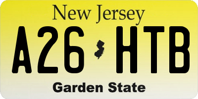 NJ license plate A26HTB