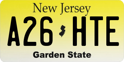 NJ license plate A26HTE
