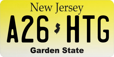 NJ license plate A26HTG