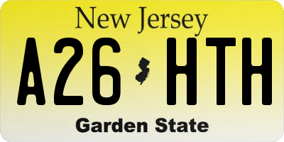 NJ license plate A26HTH