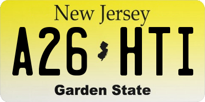 NJ license plate A26HTI
