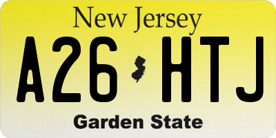 NJ license plate A26HTJ