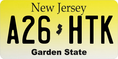 NJ license plate A26HTK
