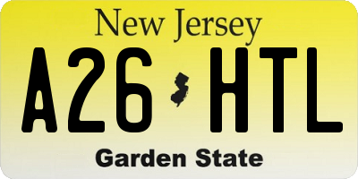 NJ license plate A26HTL