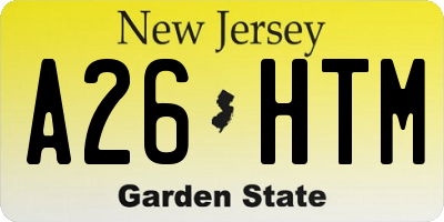 NJ license plate A26HTM