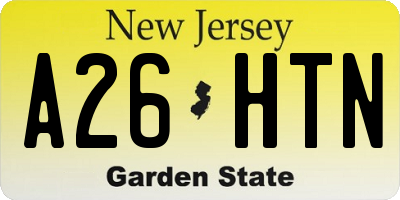 NJ license plate A26HTN