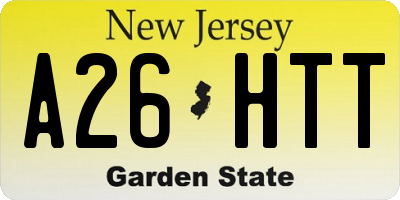 NJ license plate A26HTT
