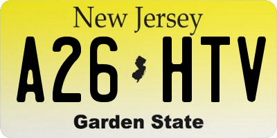 NJ license plate A26HTV