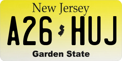 NJ license plate A26HUJ