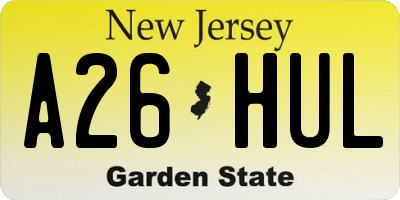 NJ license plate A26HUL