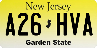 NJ license plate A26HVA
