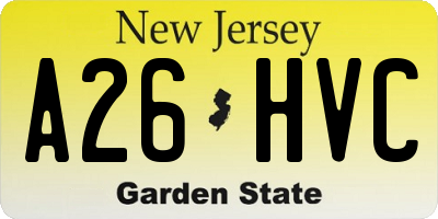 NJ license plate A26HVC