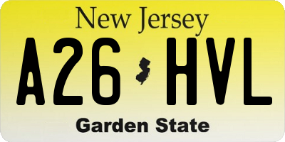 NJ license plate A26HVL