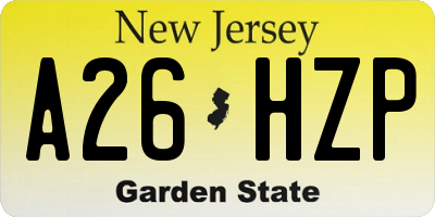 NJ license plate A26HZP