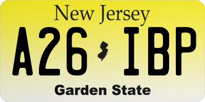 NJ license plate A26IBP