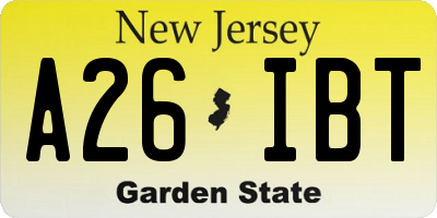 NJ license plate A26IBT