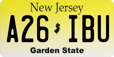 NJ license plate A26IBU