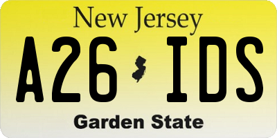 NJ license plate A26IDS