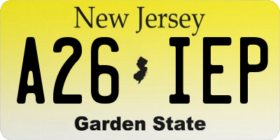 NJ license plate A26IEP