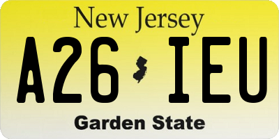 NJ license plate A26IEU