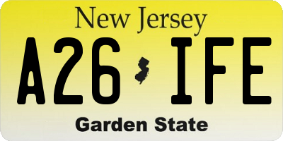 NJ license plate A26IFE