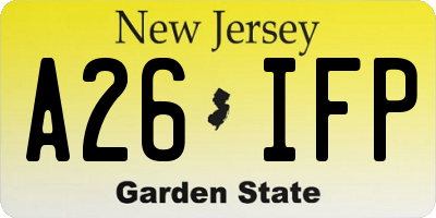 NJ license plate A26IFP
