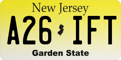 NJ license plate A26IFT