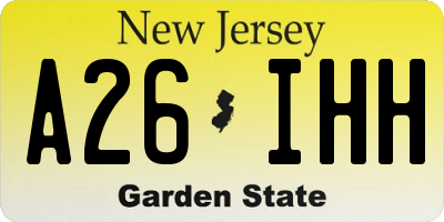 NJ license plate A26IHH