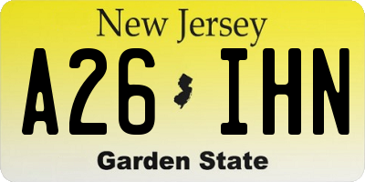 NJ license plate A26IHN