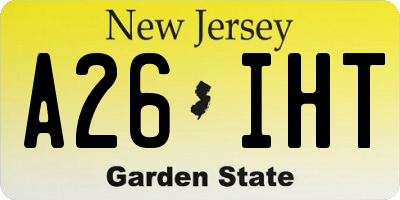 NJ license plate A26IHT