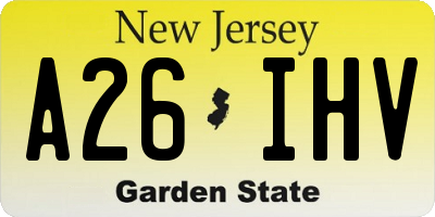 NJ license plate A26IHV