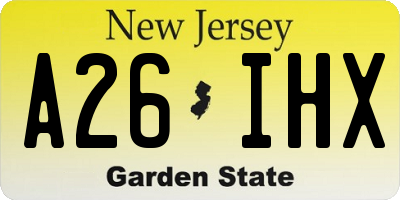 NJ license plate A26IHX