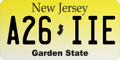 NJ license plate A26IIE