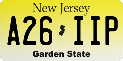 NJ license plate A26IIP