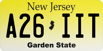 NJ license plate A26IIT