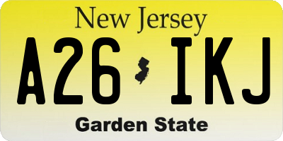 NJ license plate A26IKJ