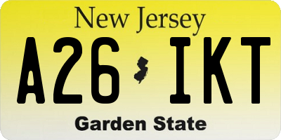 NJ license plate A26IKT