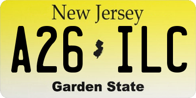 NJ license plate A26ILC