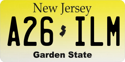 NJ license plate A26ILM