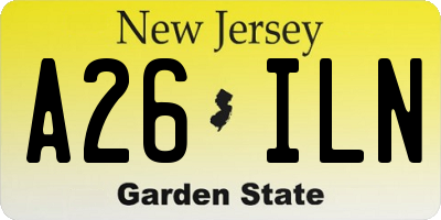 NJ license plate A26ILN