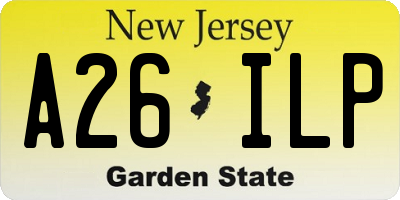 NJ license plate A26ILP