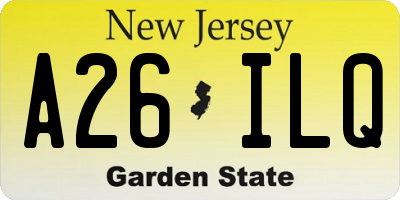 NJ license plate A26ILQ