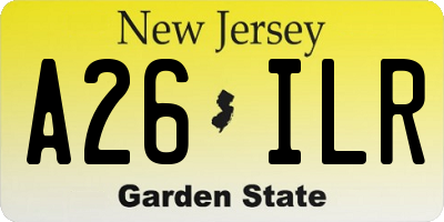 NJ license plate A26ILR